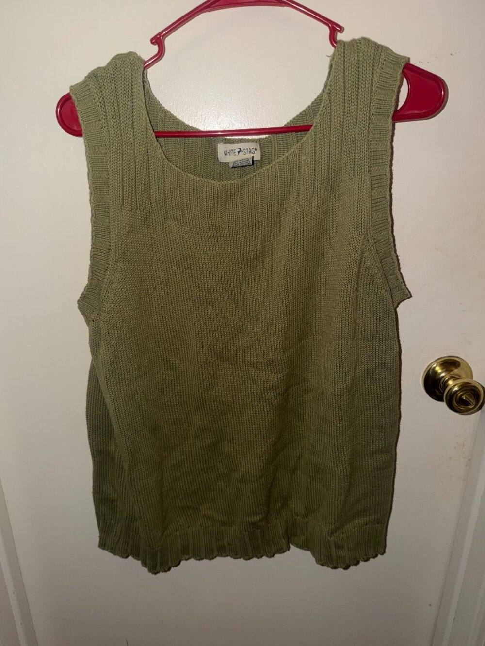 White Stag Olive Green Sleeveless Sweater W XL